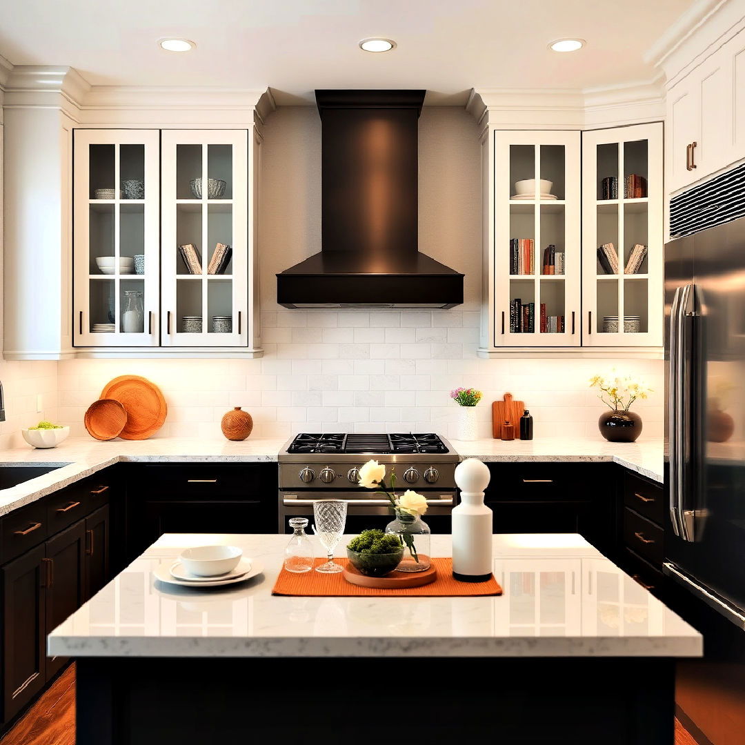 two tone kitchen cabinets for visual contrast