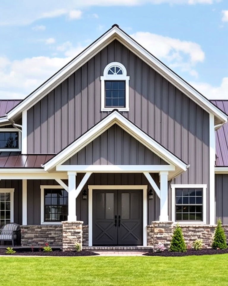 two tone siding design for pole barn house exteriors