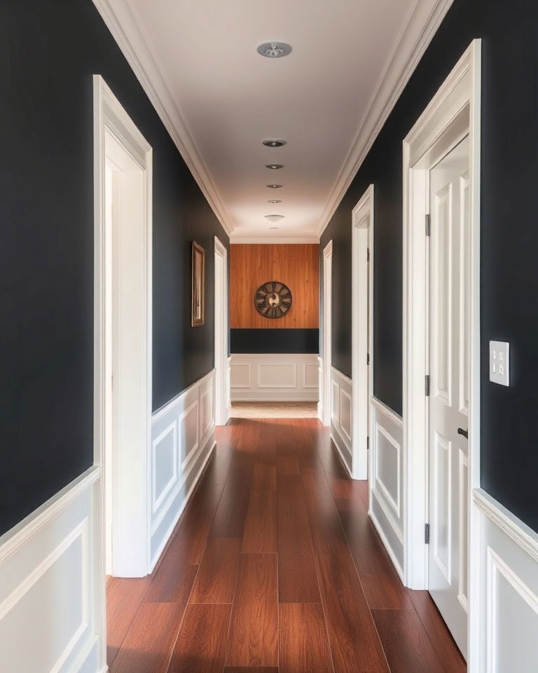 two tone walls for hallway