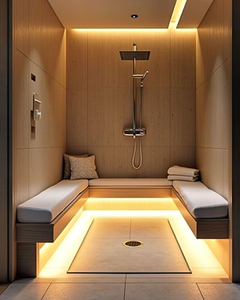 under bench shower lighting