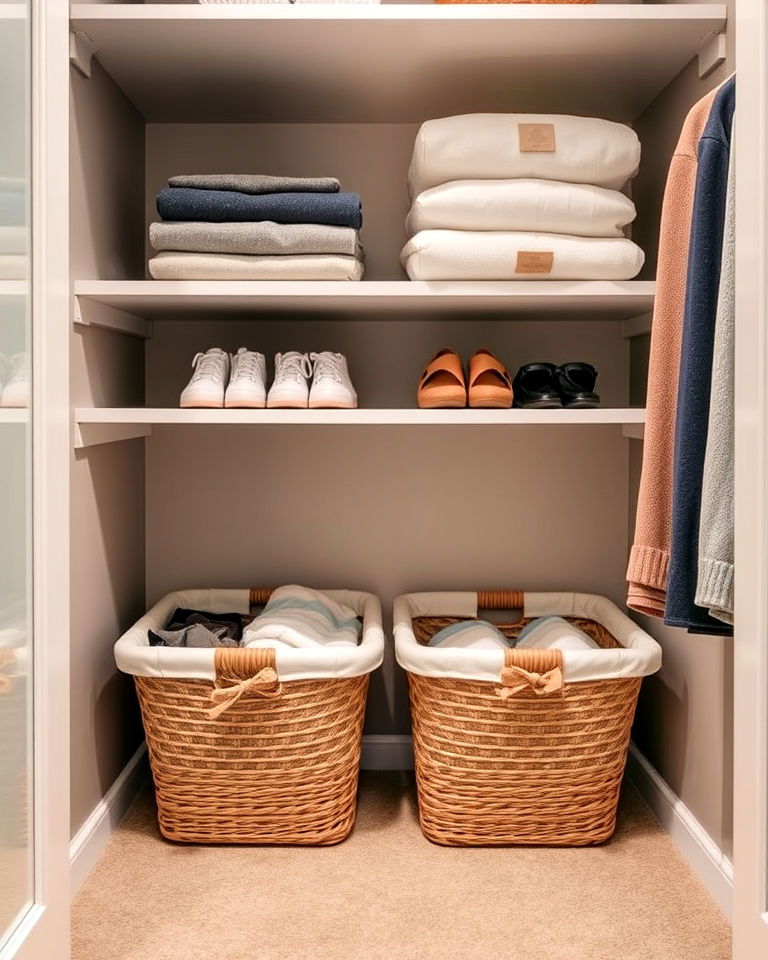under shelf baskets for small closet