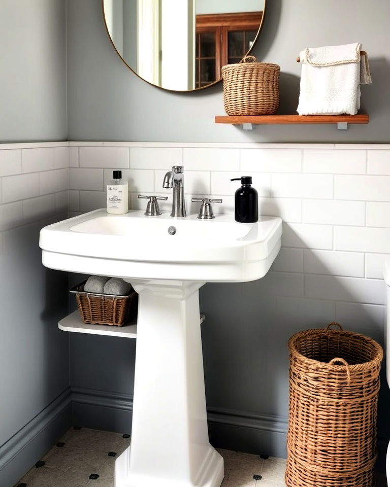 under sink shelf with baskets