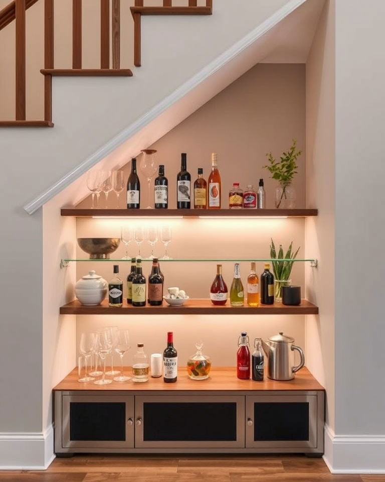 under stair storage stylish mini bar