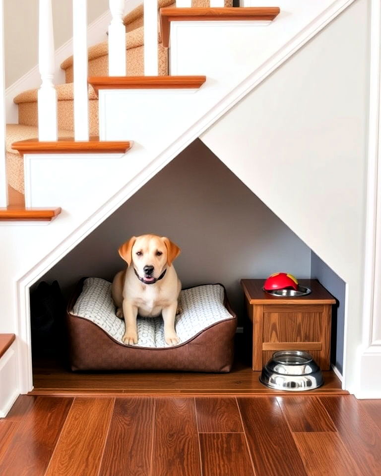 under the stairs pet nook