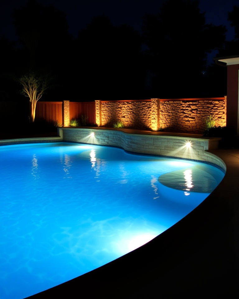 underwater led spotlights to highlight pool areas