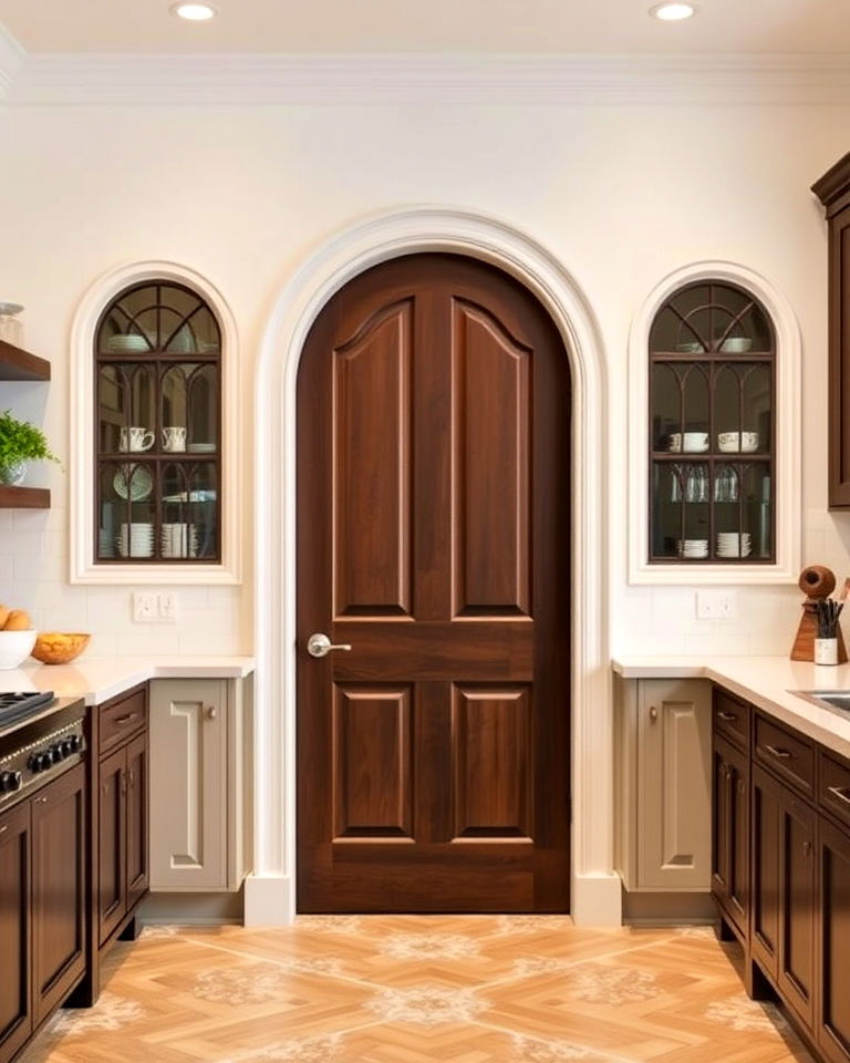 unique arched kitchen entry door