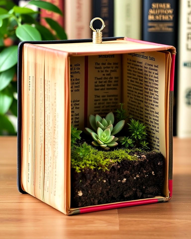 unique book terrarium