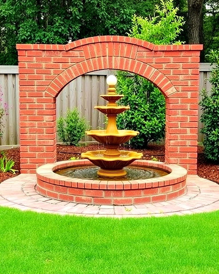 unique brick pathway with stepping stones