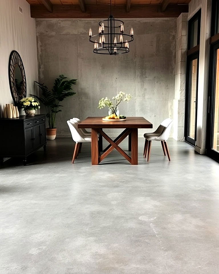 unique concrete floor with acid etching