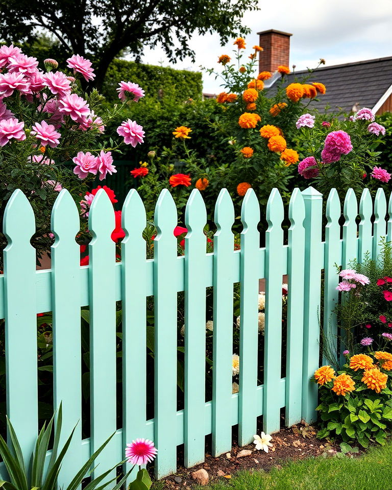 unique crisp mint color fence