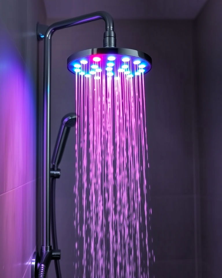 unique showerhead with integrated led lights