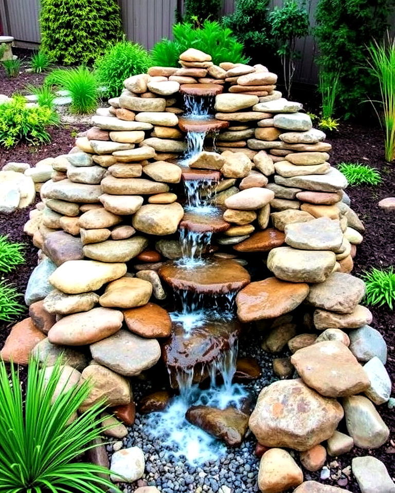 unique spiral rock waterfall