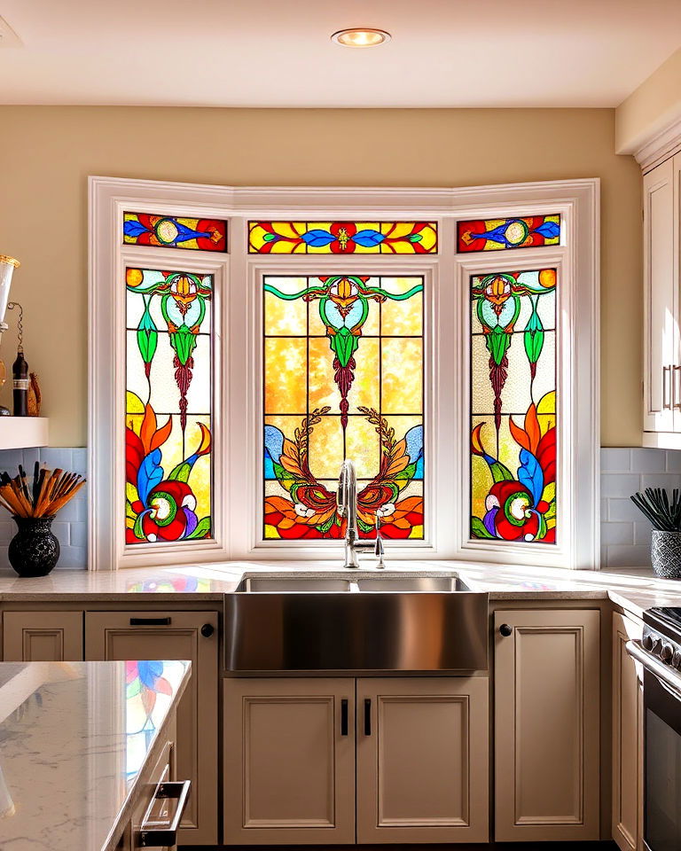 unique stained glass bay window