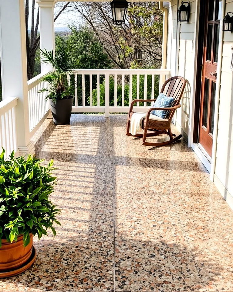 unique terrazzo flooring for porch