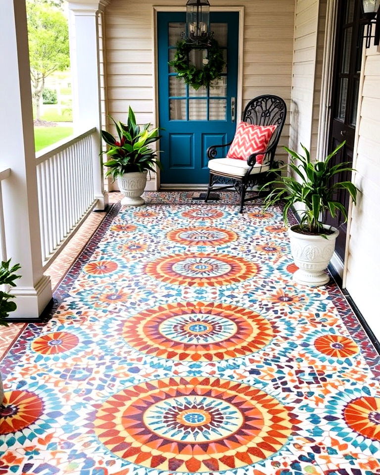 unique tile mosaic floor