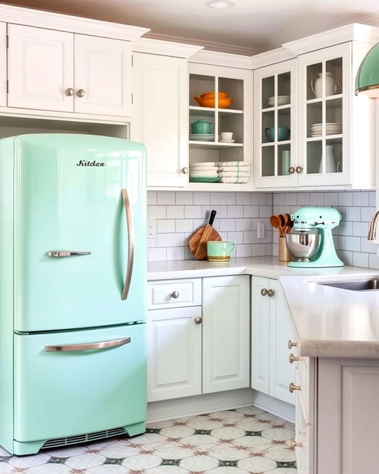 unique twist seafoam green appliances for kitchen