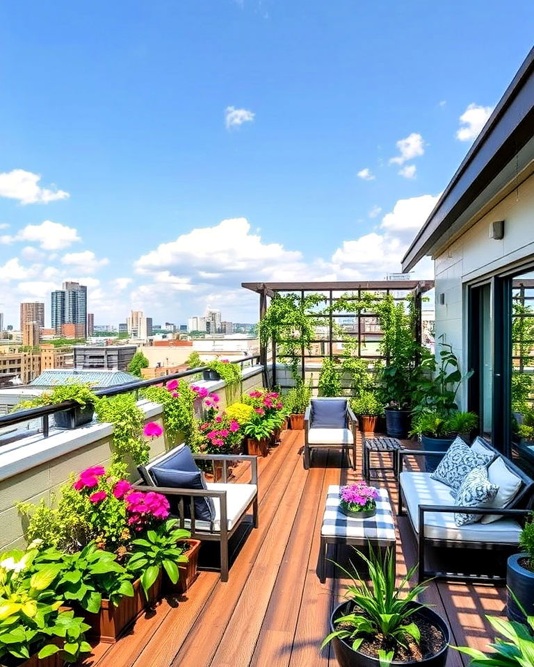 urban garden rooftop deck