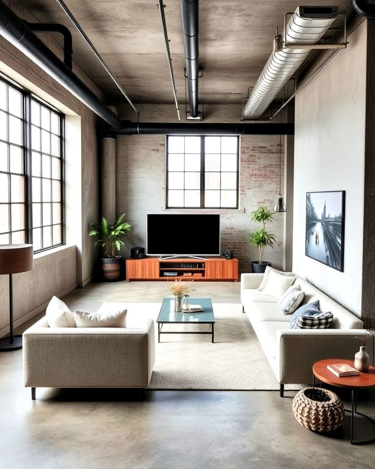 urban loft inspired living room design