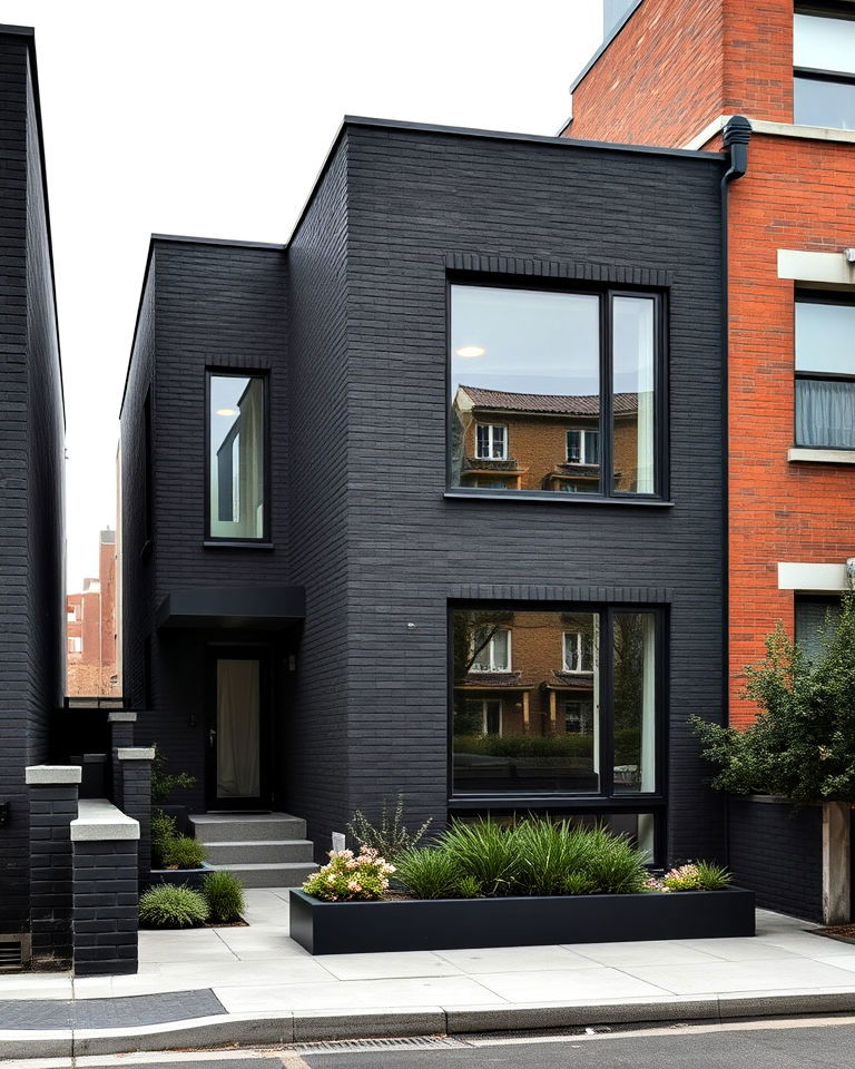 urban sophistication black brick exterior house