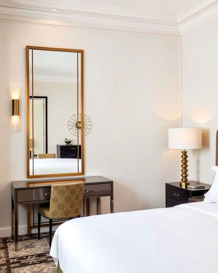 use accent mirrors in hotel room design