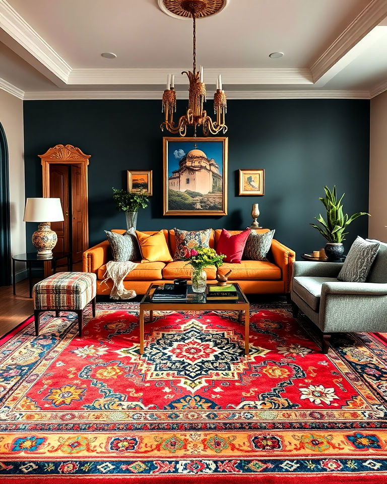 use bold area rugs