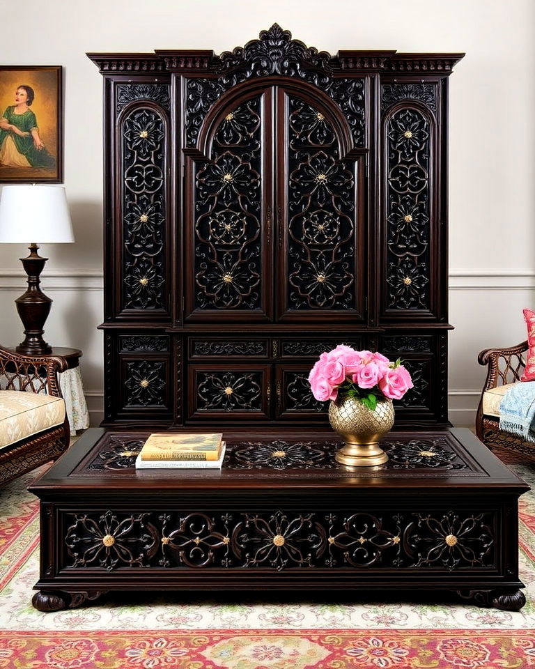 use carved wooden furniture
