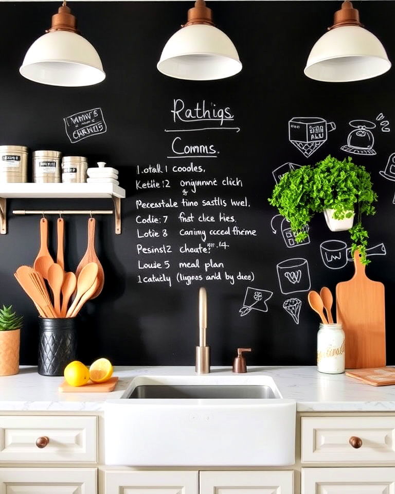 use chalkboard walls for flexibility