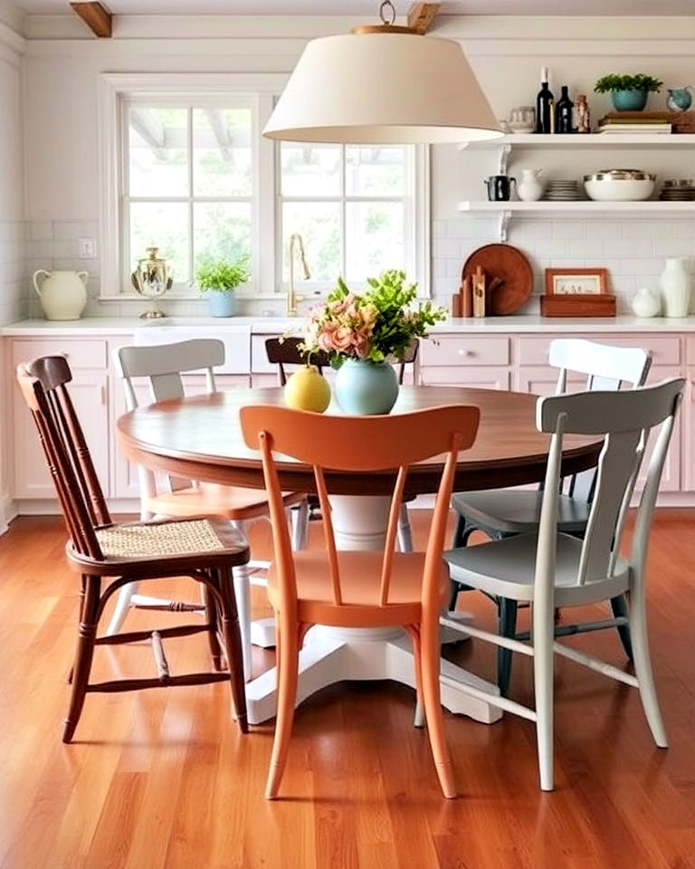use eclectic dining chairs