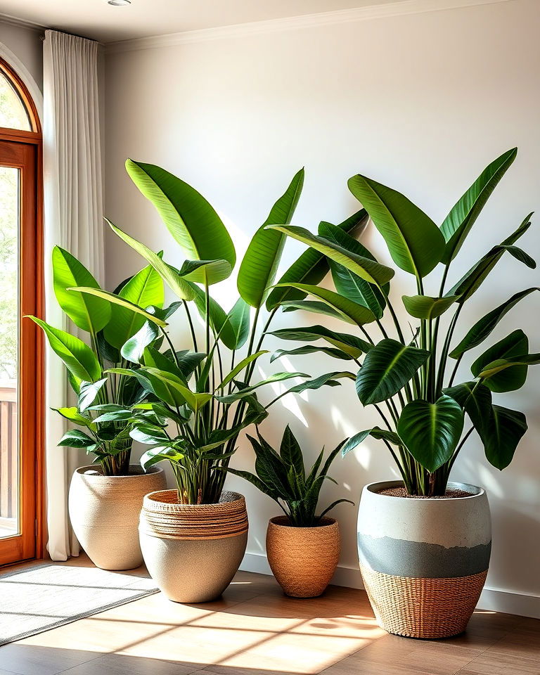 use large potted plants to california room