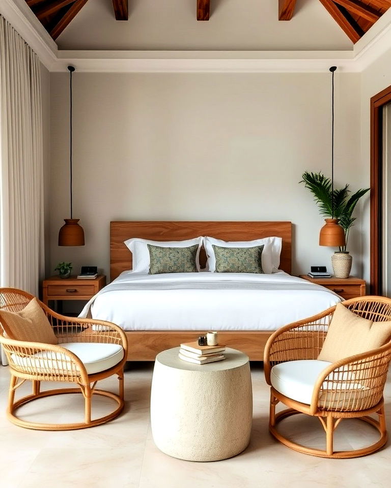 use natural materials for hotel room