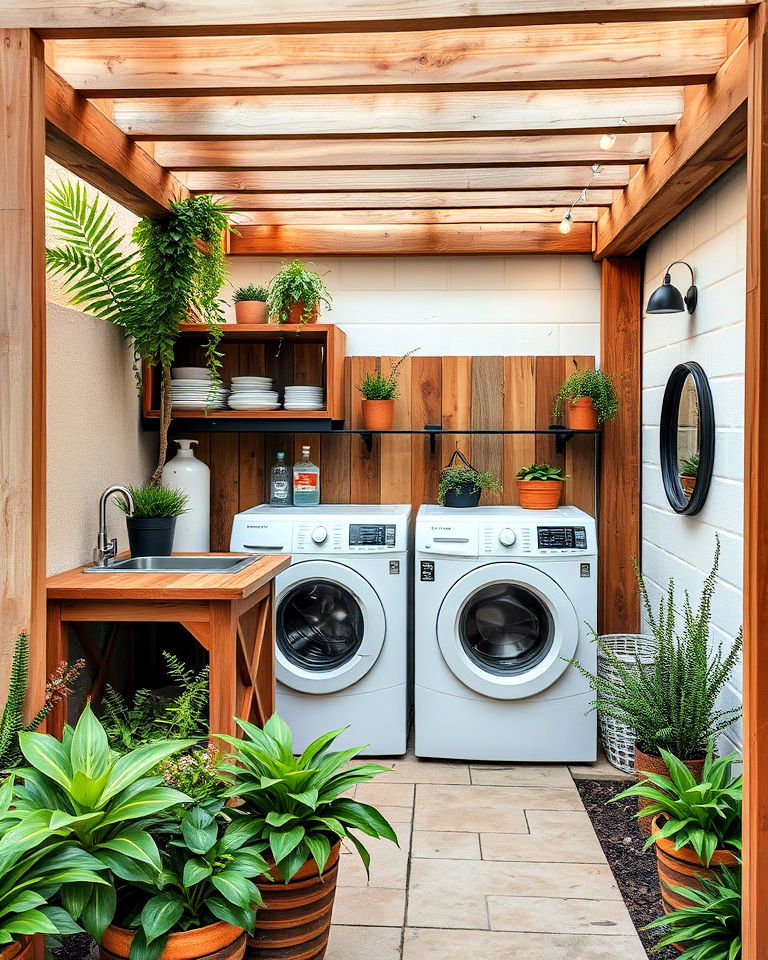 utdoor laundry space with eco friendly materials