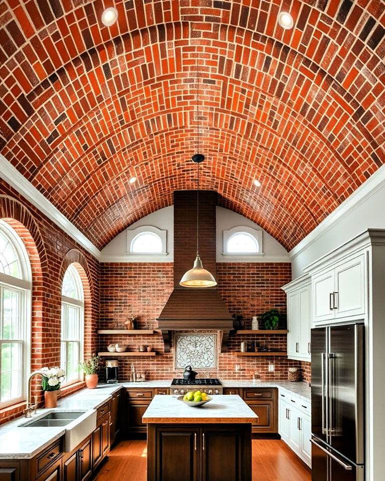 vaulted brick ceiling for kitchen