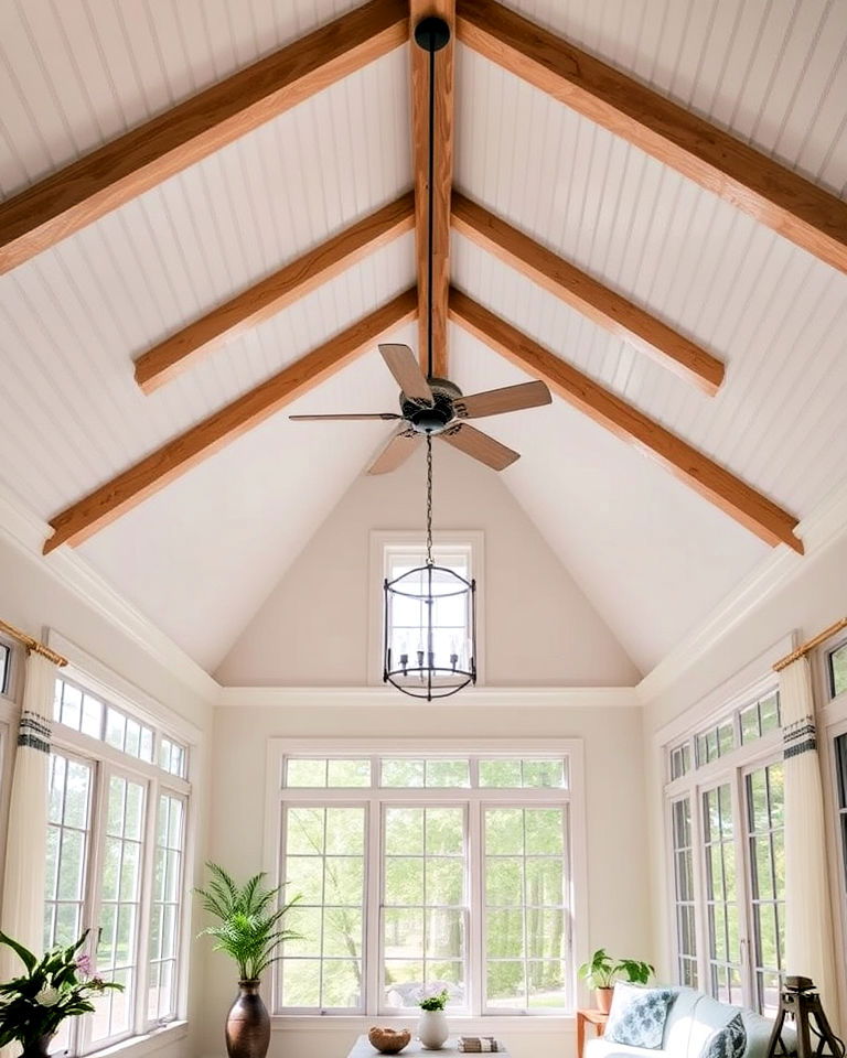 vaulted sunroom ceiling for an airy effect
