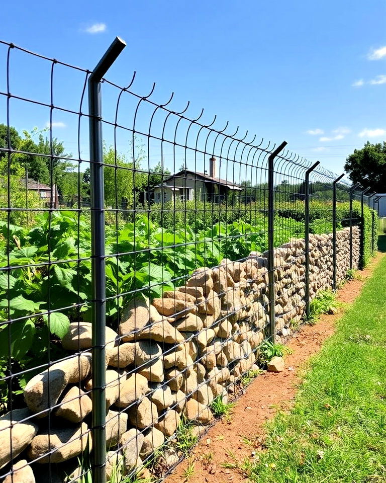 vegetable garden gabion fence