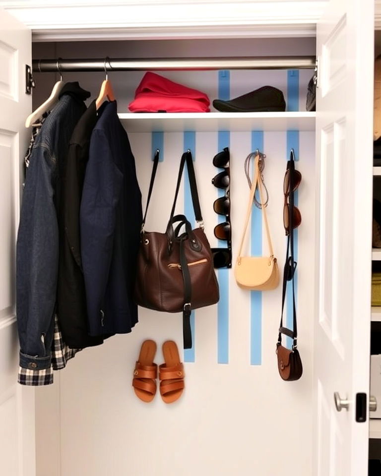 velcro strips on closet walls