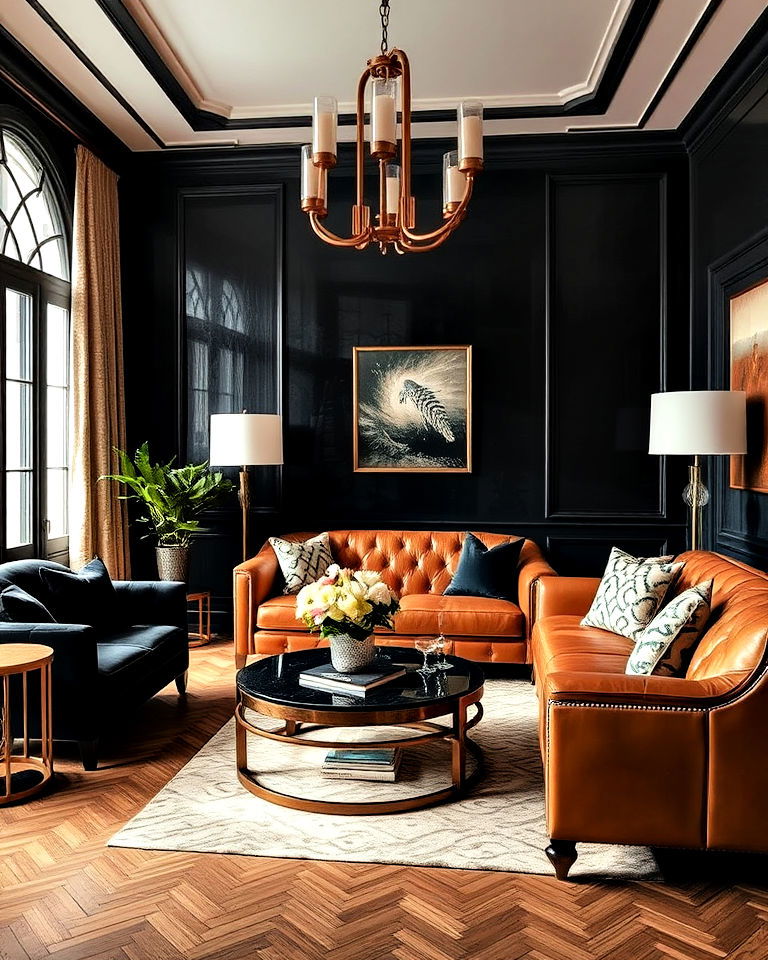 velvet and leather upholstery