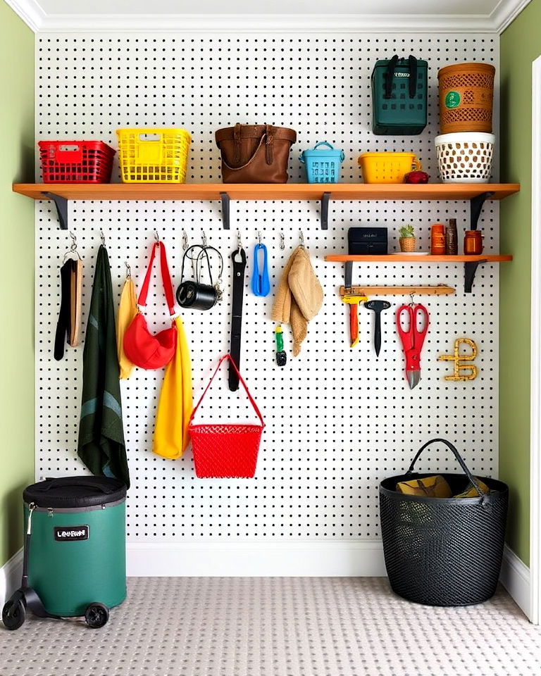 versatile pegboard walls to your boot room