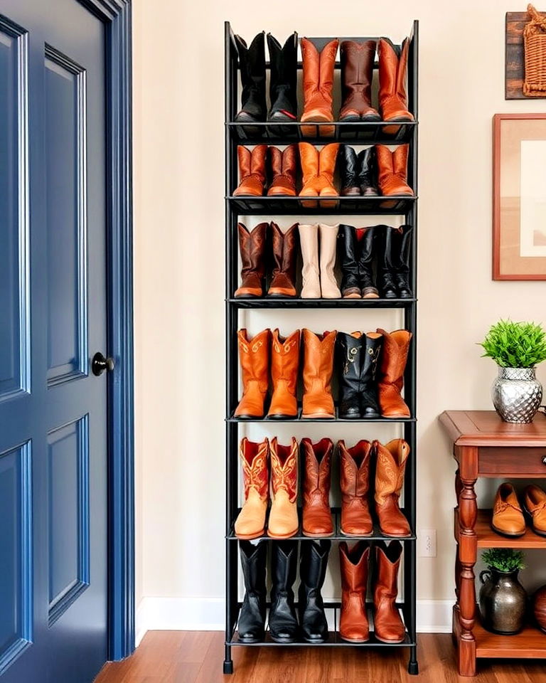 vertical boot rack in boot room