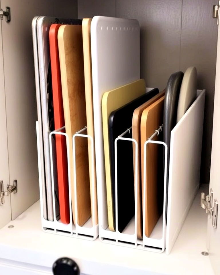 vertical file organizer for baking sheets
