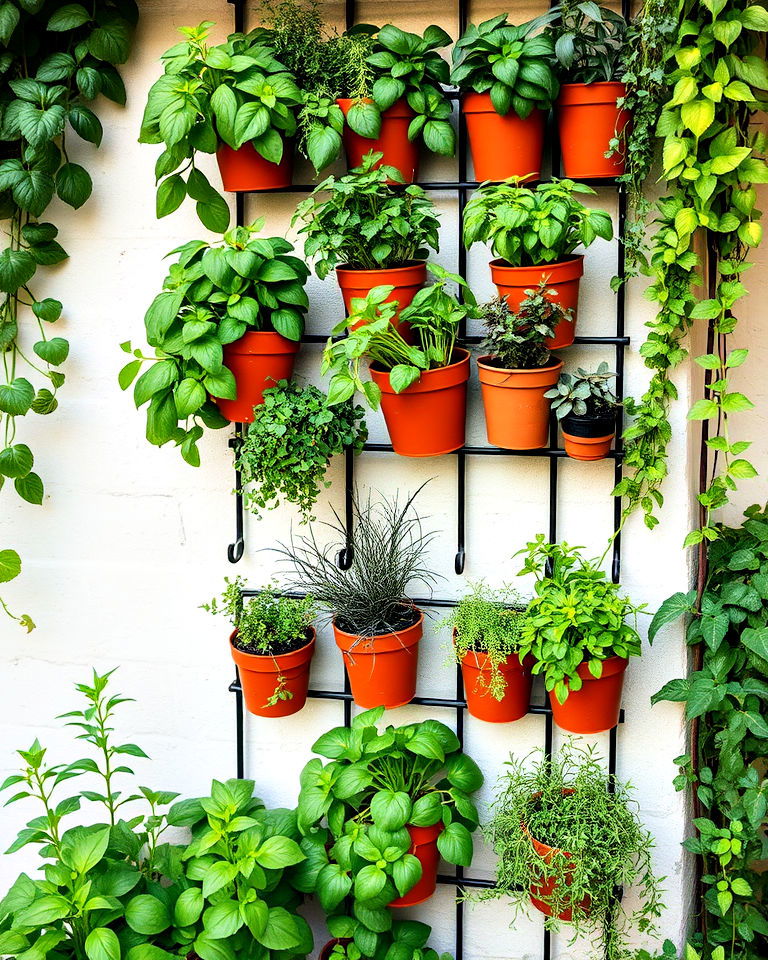 vertical gardens with herbs