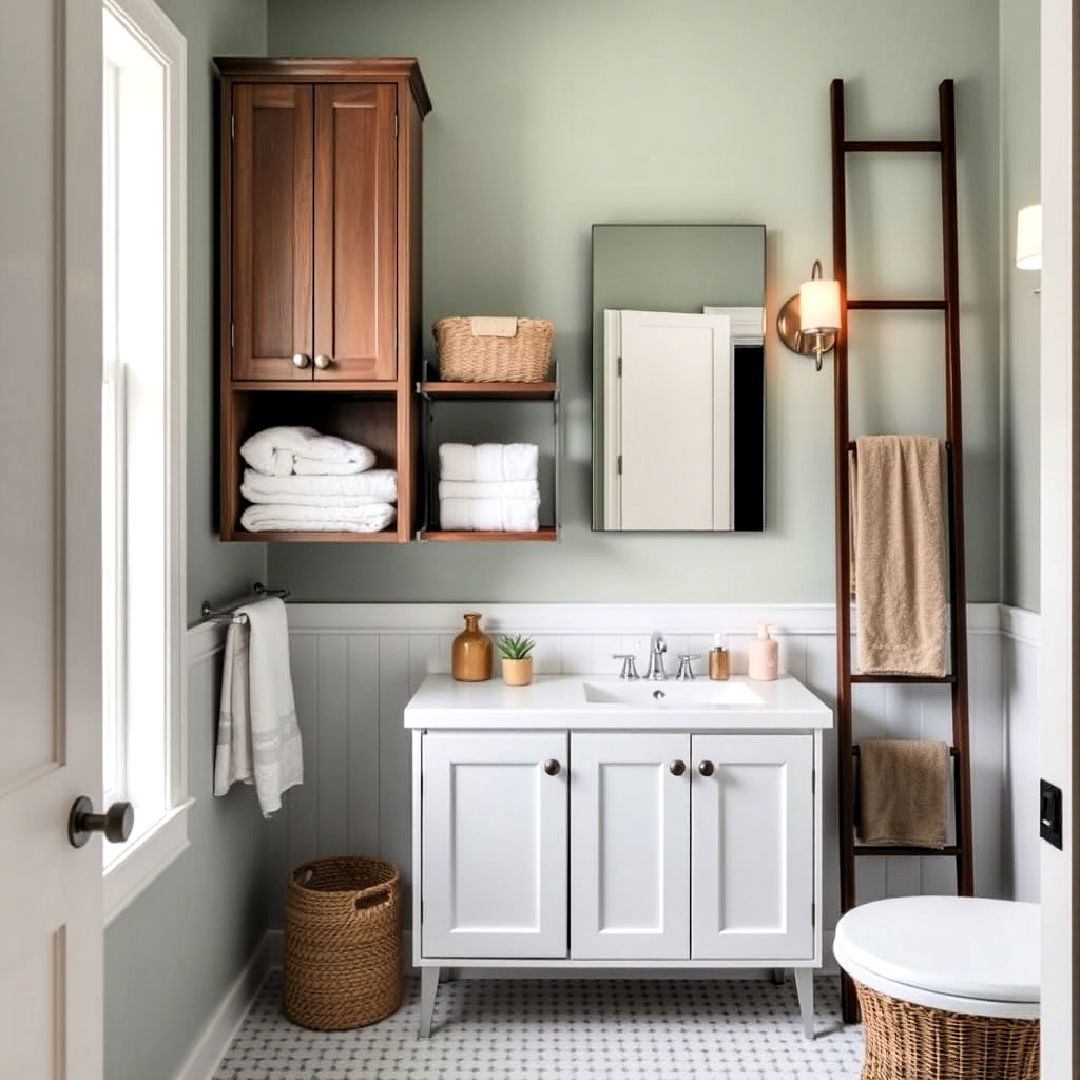 vertical storage to maximize wall space