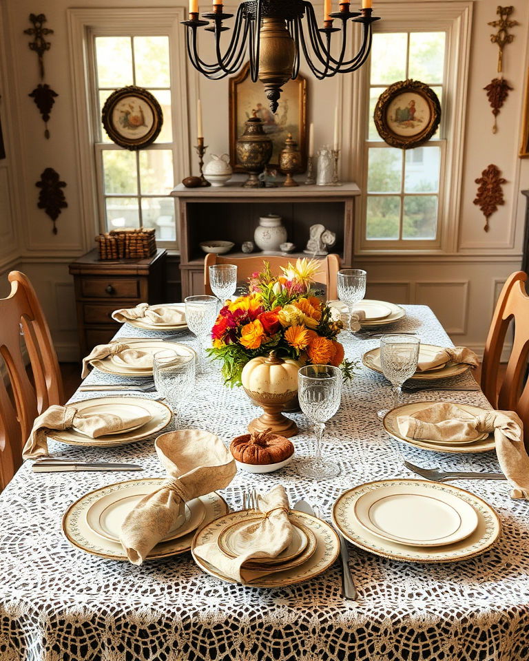 vintage charm with antique tableware