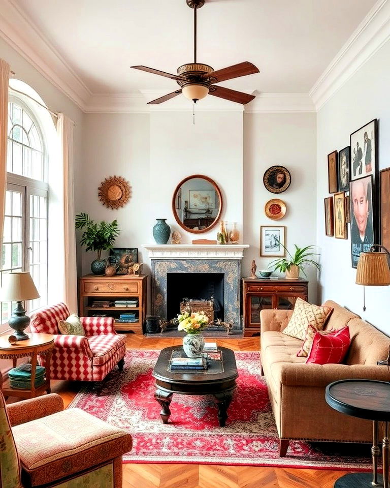 vintage eclectic living room