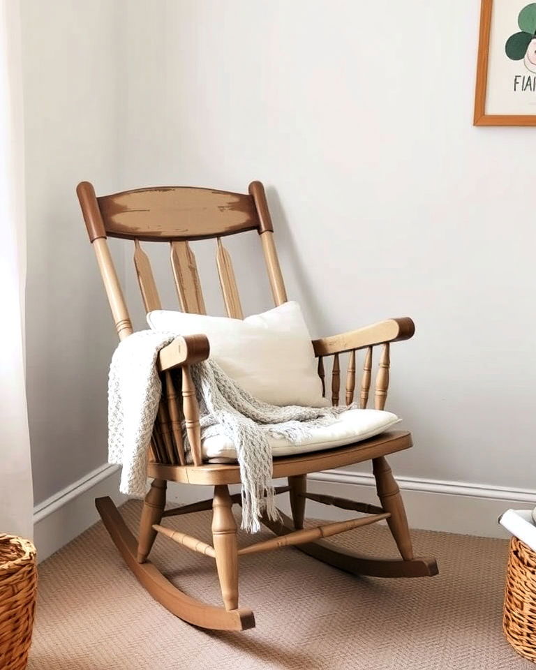 vintage rocking chair for farmhouse nursery