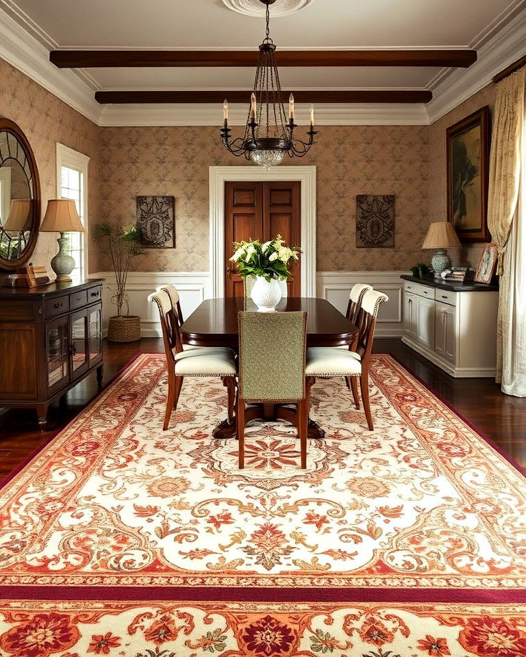 vintage rug for dining room