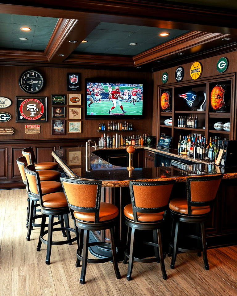 vintage sports bar vibe