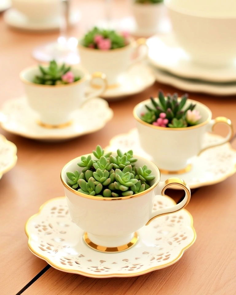vintage teacup garden