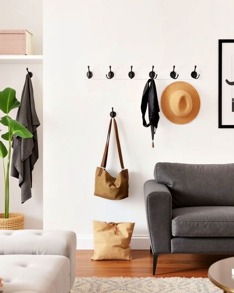 wall hooks for extra storage
