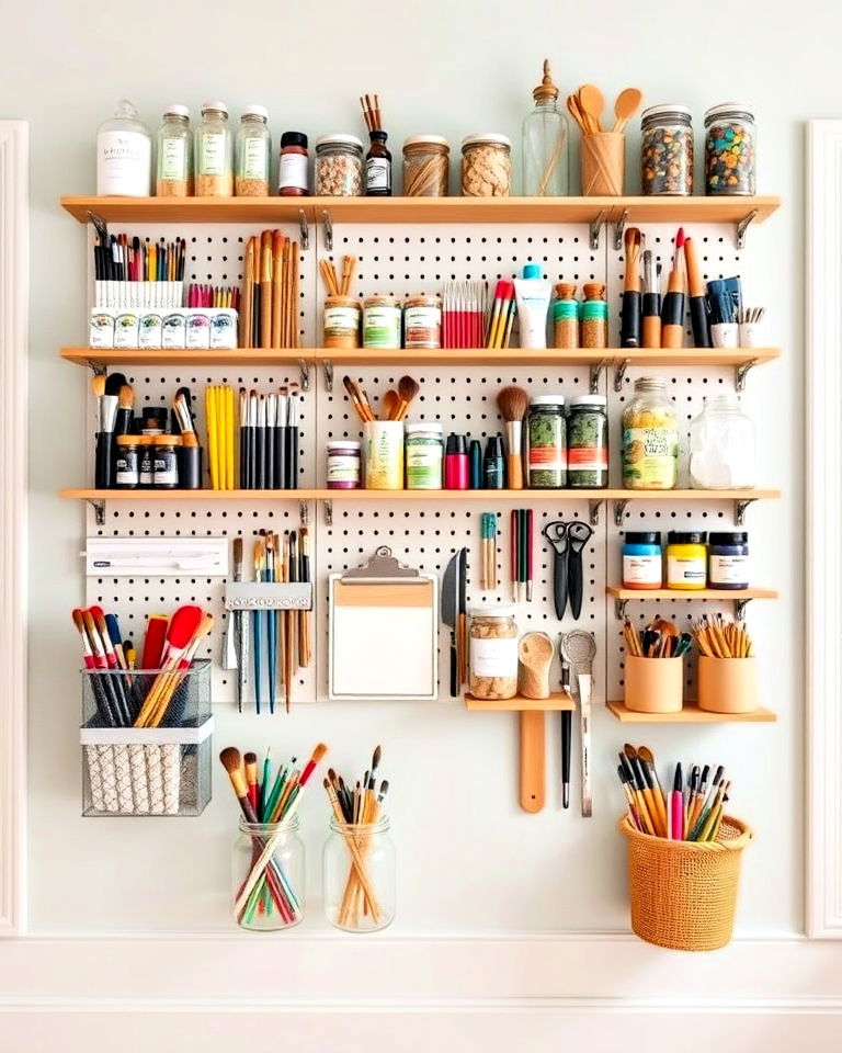 wall mounted supply organizer for art room