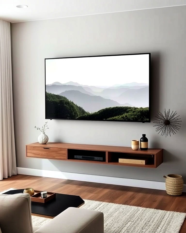 wall mounted tv for a clean minimal look